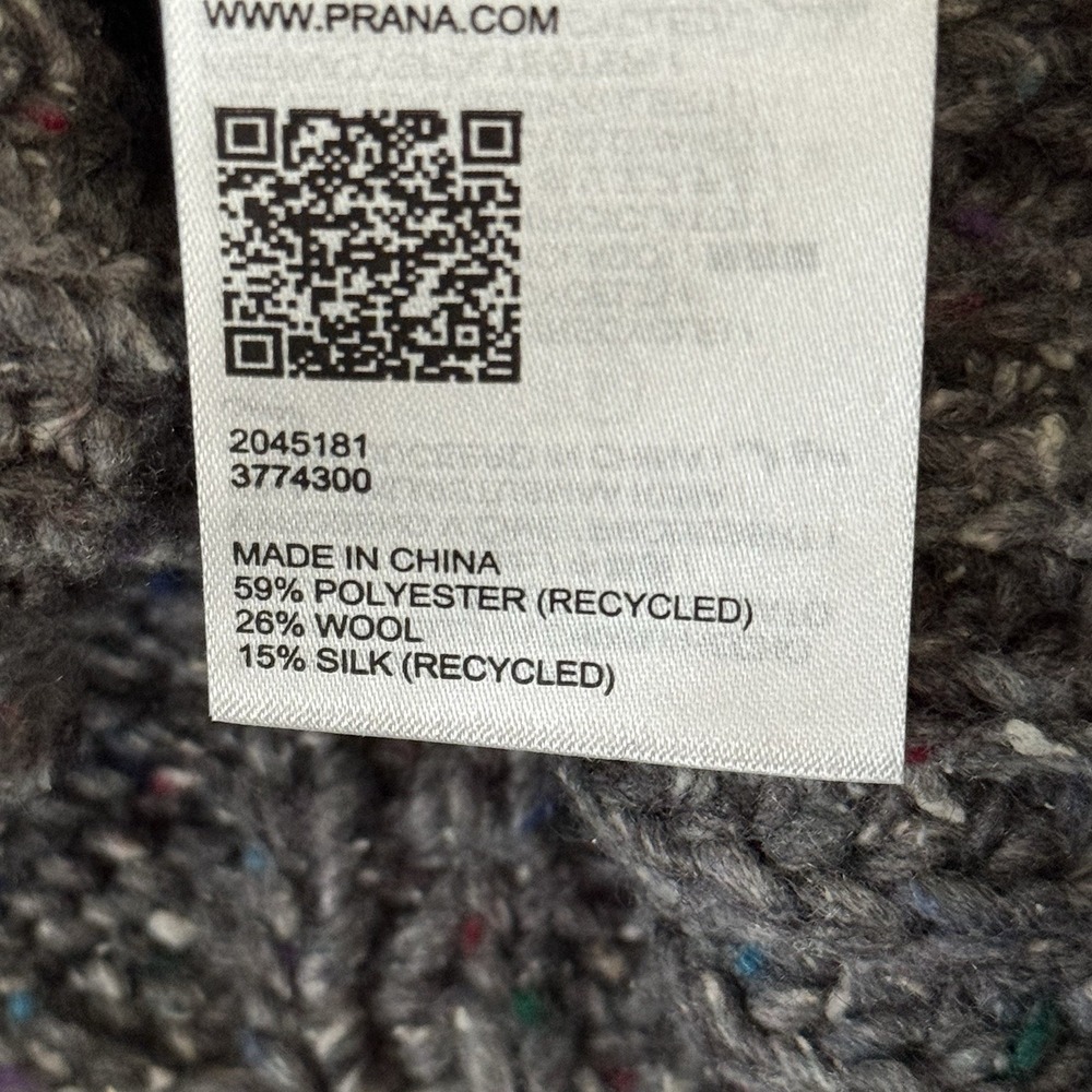PrAna Laurel Creek Sweater Charcoal Gray Chunky Knit Size Women's‎ Large NWT - Picture 6 of 10